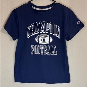 Champion Women’s Size Small Shirt Shirt Sleeve Navy Football Graphic Tee